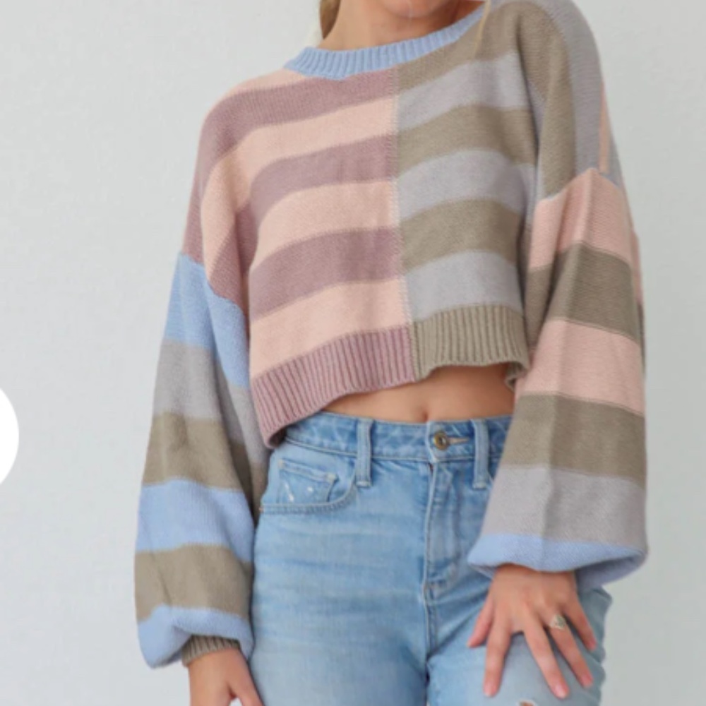 Le Lis Color Block Striped Sweater - Size M